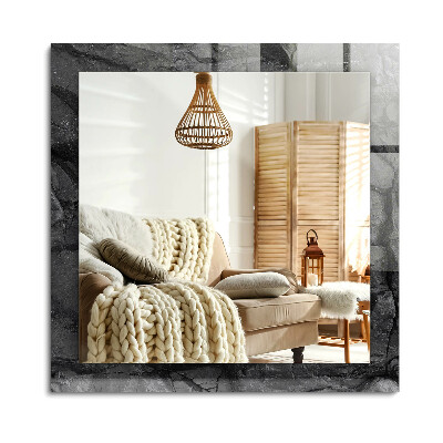 Obdélníkové dekorační zrcadlo Černá skála praská