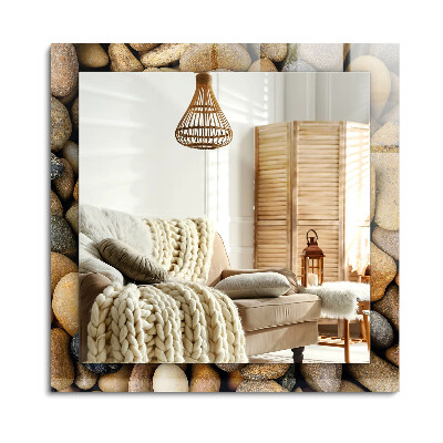 Obdélníkové zrcadlo rám s potiskem Barevné hladké kameny