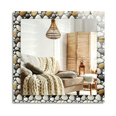 Obdélníkové dekorační zrcadlo na zeď Kameny vzor textury