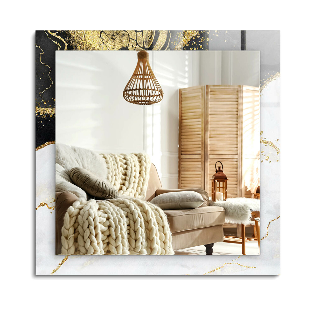 Obdélníkové dekorační zrcadlo Abstraktní zlaté umění