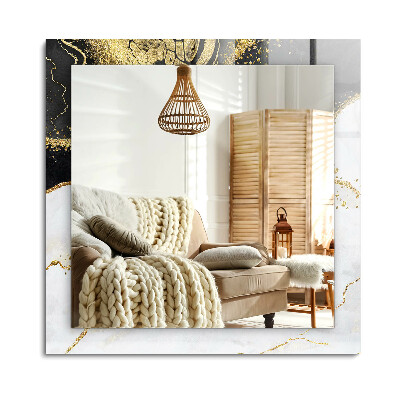 Obdélníkové dekorační zrcadlo Abstraktní zlaté umění