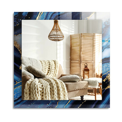 Obdélníkové zrcadlo rám s potiskem Abstraktní mramorové umění