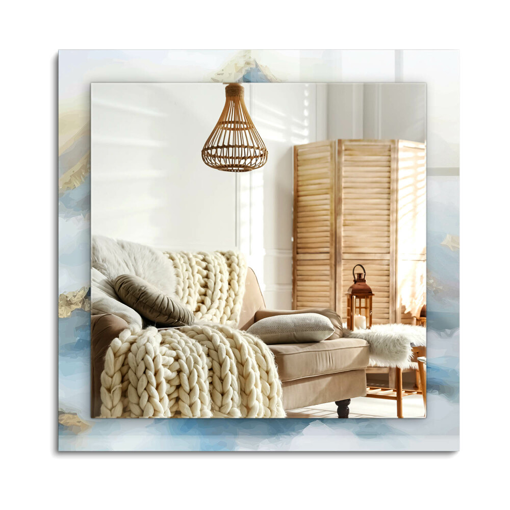 Obdélníkové dekorační zrcadlo Hory v mlze