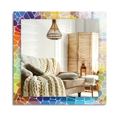 Obdélníkové dekorační zrcadlo na zeď Barevná abstraktní mozaika