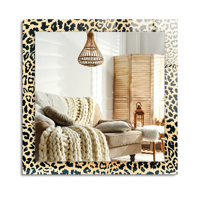 Obdélníkové zrcadlo rám s potiskem Leopardův panter