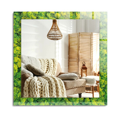 Obdélníkové dekorační zrcadlo na zeď Zelený mech