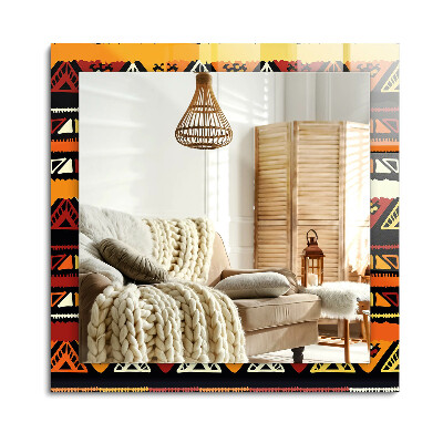 Obdélníkové zrcadlo rám s potiskem Barevný etnický vzor