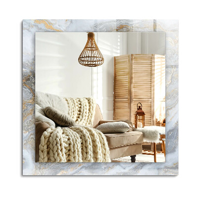 Obdélníkové zrcadlo rám s potiskem Textura mramorového vzoru