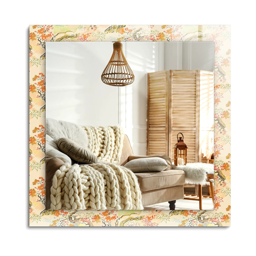 Obdélníkové zrcadlo rám s potiskem Japonská zahrada