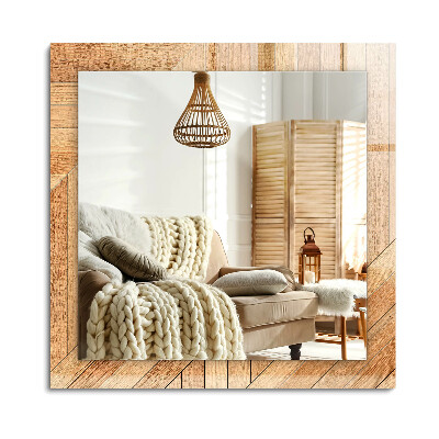 Obdélníkové zrcadlo rám s potiskem Dřevěné parkety