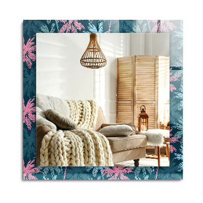 Obdélníkové dekorační zrcadlo na zeď Palmy barevný vzor