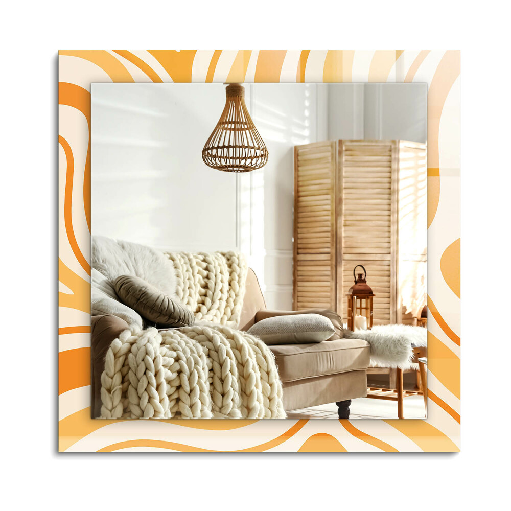 Obdélníkové dekorační zrcadlo na zeď Abstraktní oranžové vzory