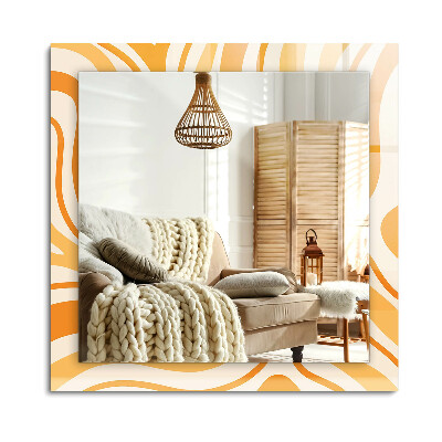 Obdélníkové dekorační zrcadlo na zeď Abstraktní oranžové vzory