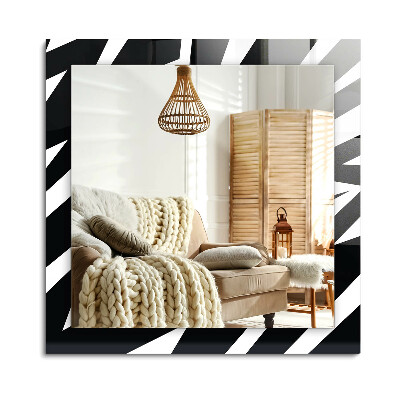 Obdélníkové dekorační zrcadlo na zeď Černá a bílá geometrie