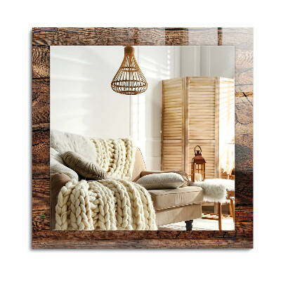 Obdélníkové dekorační zrcadlo Dřevěná deska textura