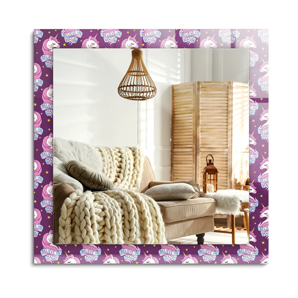 Obdélníkové dekorační zrcadlo Nápis hvězd jednorožců