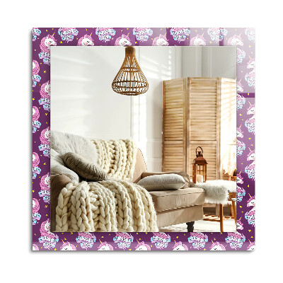 Obdélníkové dekorační zrcadlo Nápis hvězd jednorožců