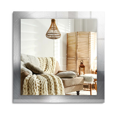 Obdélníkové zrcadlo rám s potiskem Kulatý kovový povrch