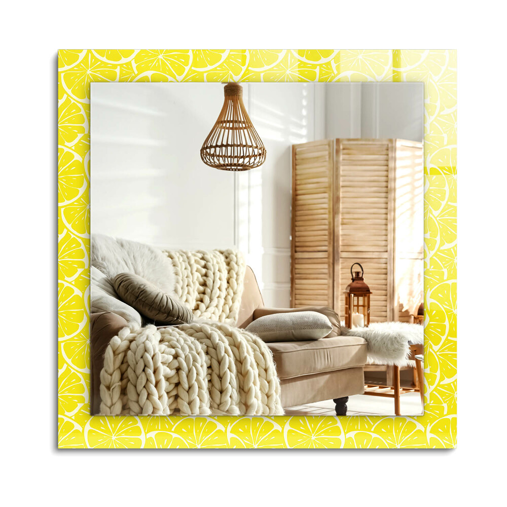 Obdélníkové dekorační zrcadlo na zeď Vzor plátky citronu