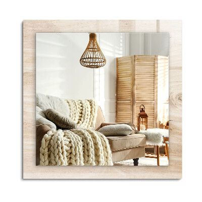 Obdélníkové zrcadlo rám s potiskem Dřevo s uzly