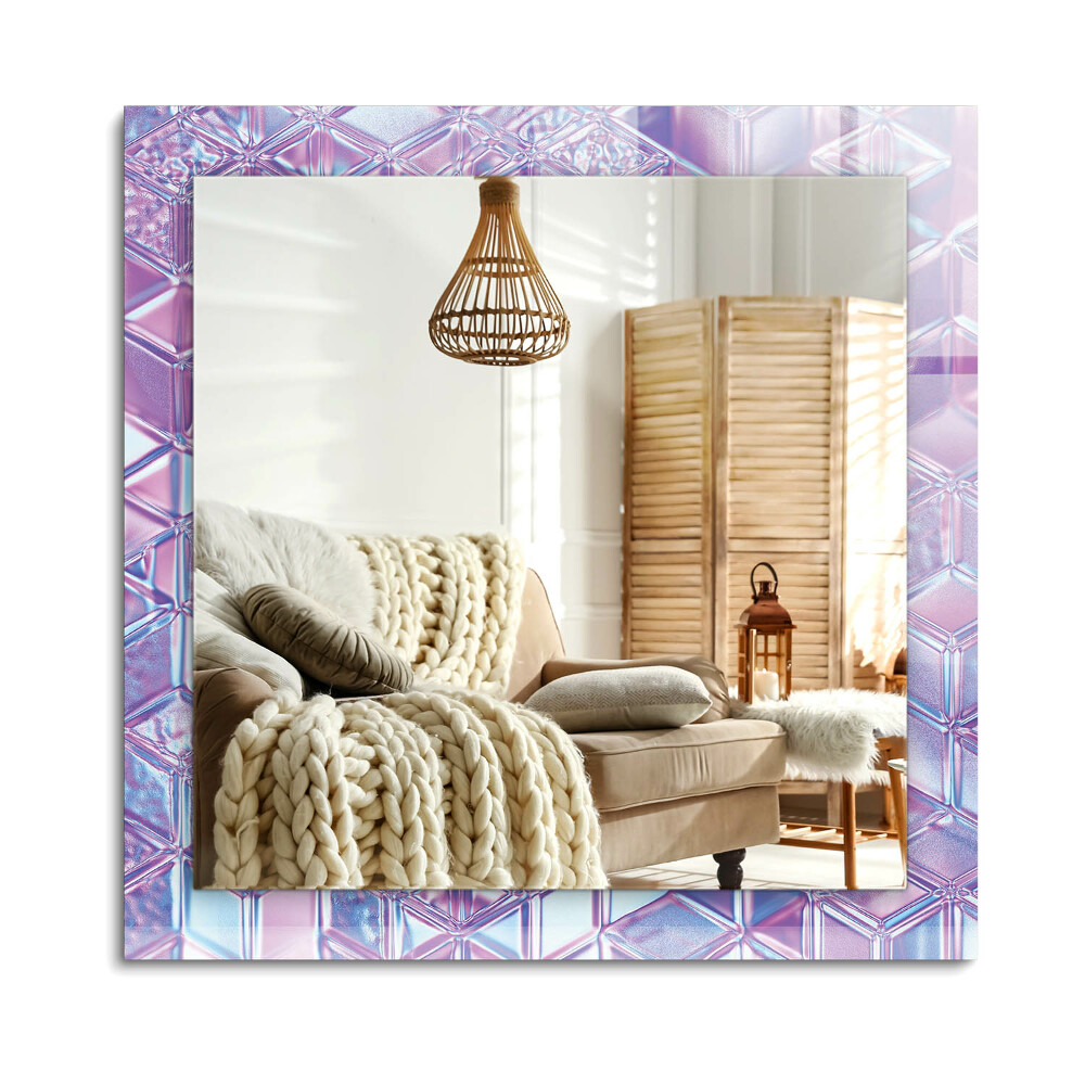 Obdélníkové dekorační zrcadlo Průhledné barevné kostky