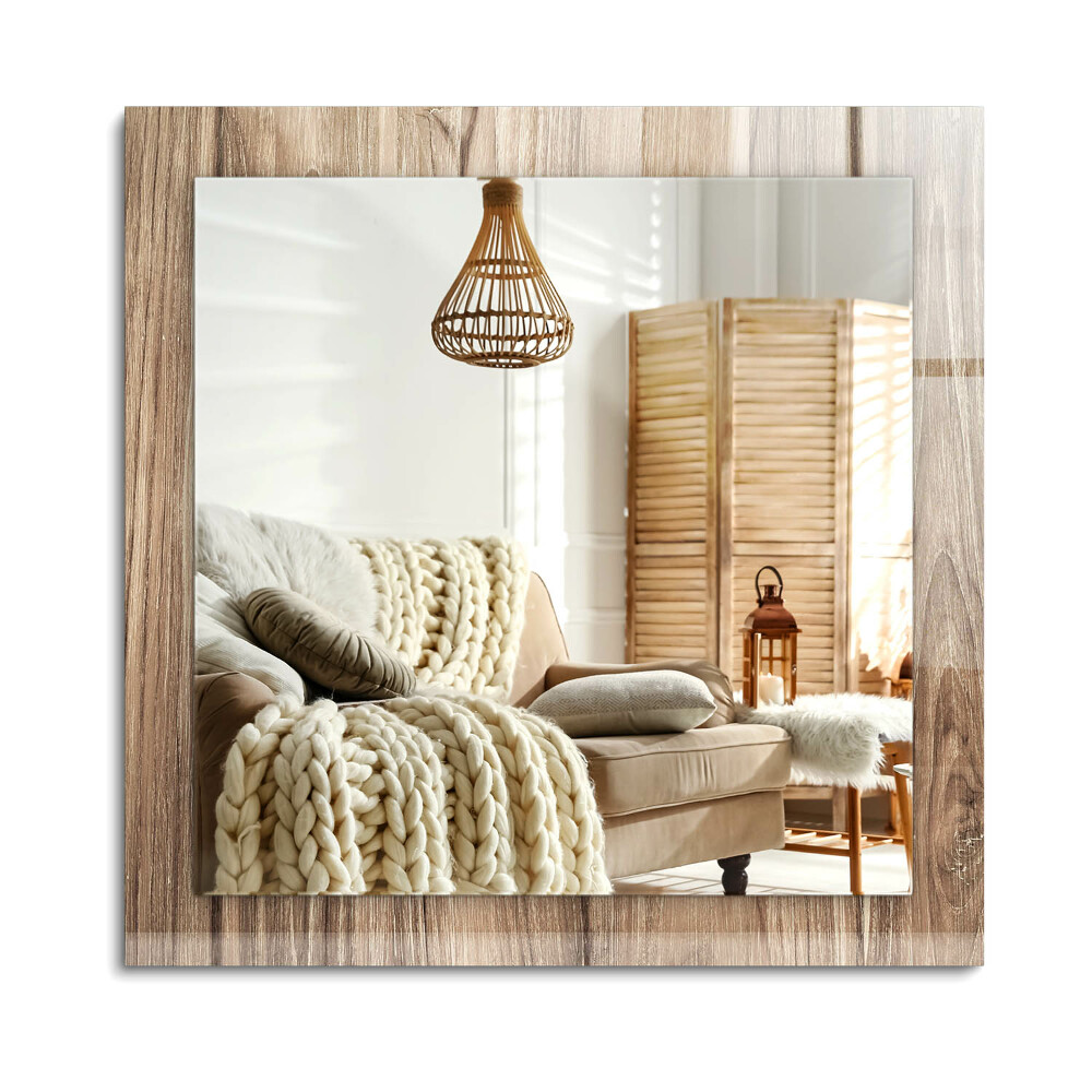 Obdélníkové zrcadlo rám s potiskem Dřevěné podlahové desky