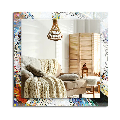 Obdélníkové dekorační zrcadlo Abstraktní mozaika kruhů