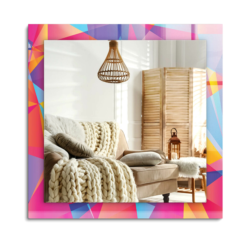 Obdélníkové zrcadlo rám s potiskem Barevné geometrické vzory