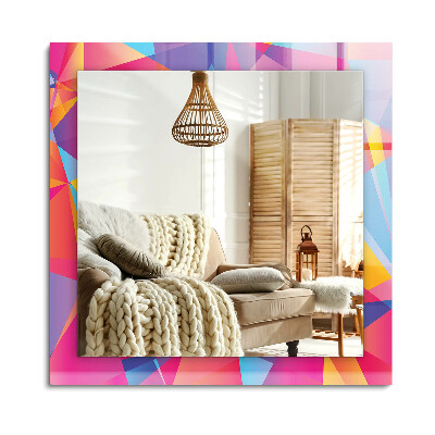 Obdélníkové zrcadlo rám s potiskem Barevné geometrické vzory