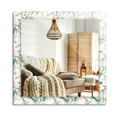 Obdélníkové zrcadlo rám s potiskem Květinový vzor akvarel