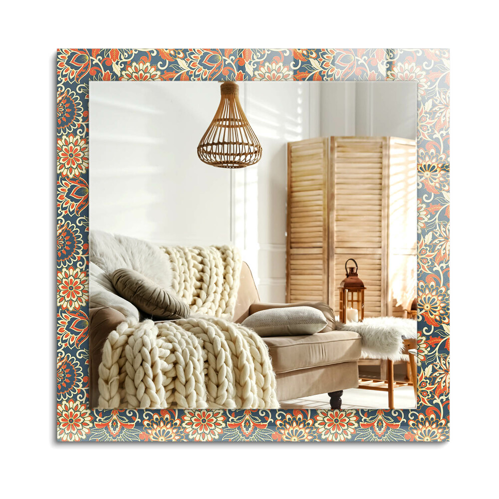 Obdélníkové dekorační zrcadlo Květinový vzor tapety