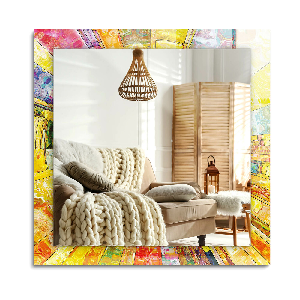 Obdélníkové dekorační zrcadlo Barevná abstraktní mozaika