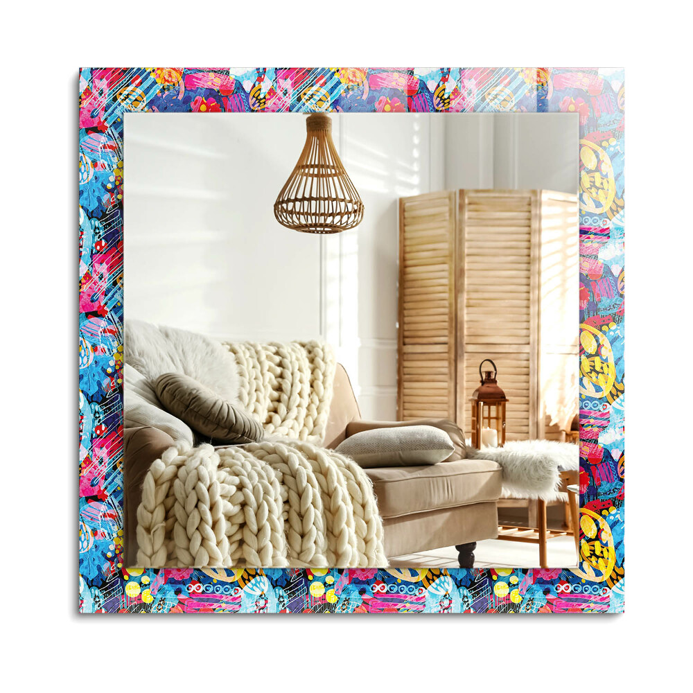 Obdélníkové dekorační zrcadlo na zeď Barevný abstraktní vzor