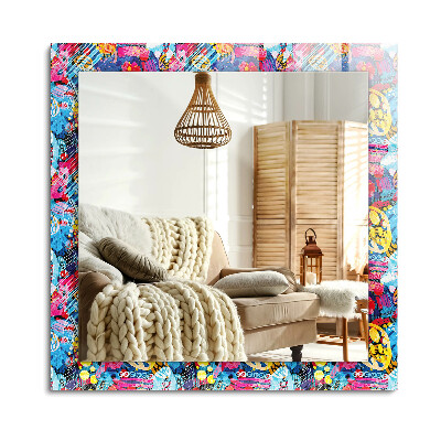 Obdélníkové dekorační zrcadlo na zeď Barevný abstraktní vzor