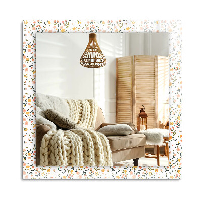 Obdélníkové dekorační zrcadlo na zeď Květinový vzor látky