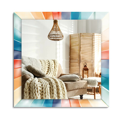 Obdélníkové dekorační zrcadlo na zeď Barevné světelné paprsky