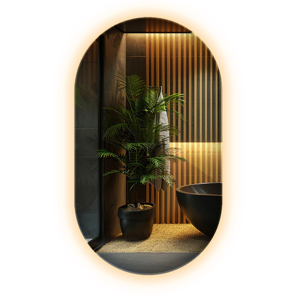 Oválné zrcadlo s led osvětlením klasické