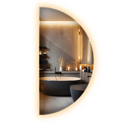 LED polokruhové zrcadlo dekorativní