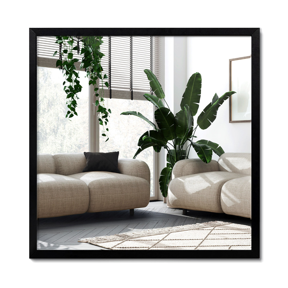 Stylové obdélníkové zrcadlo s černým rámem