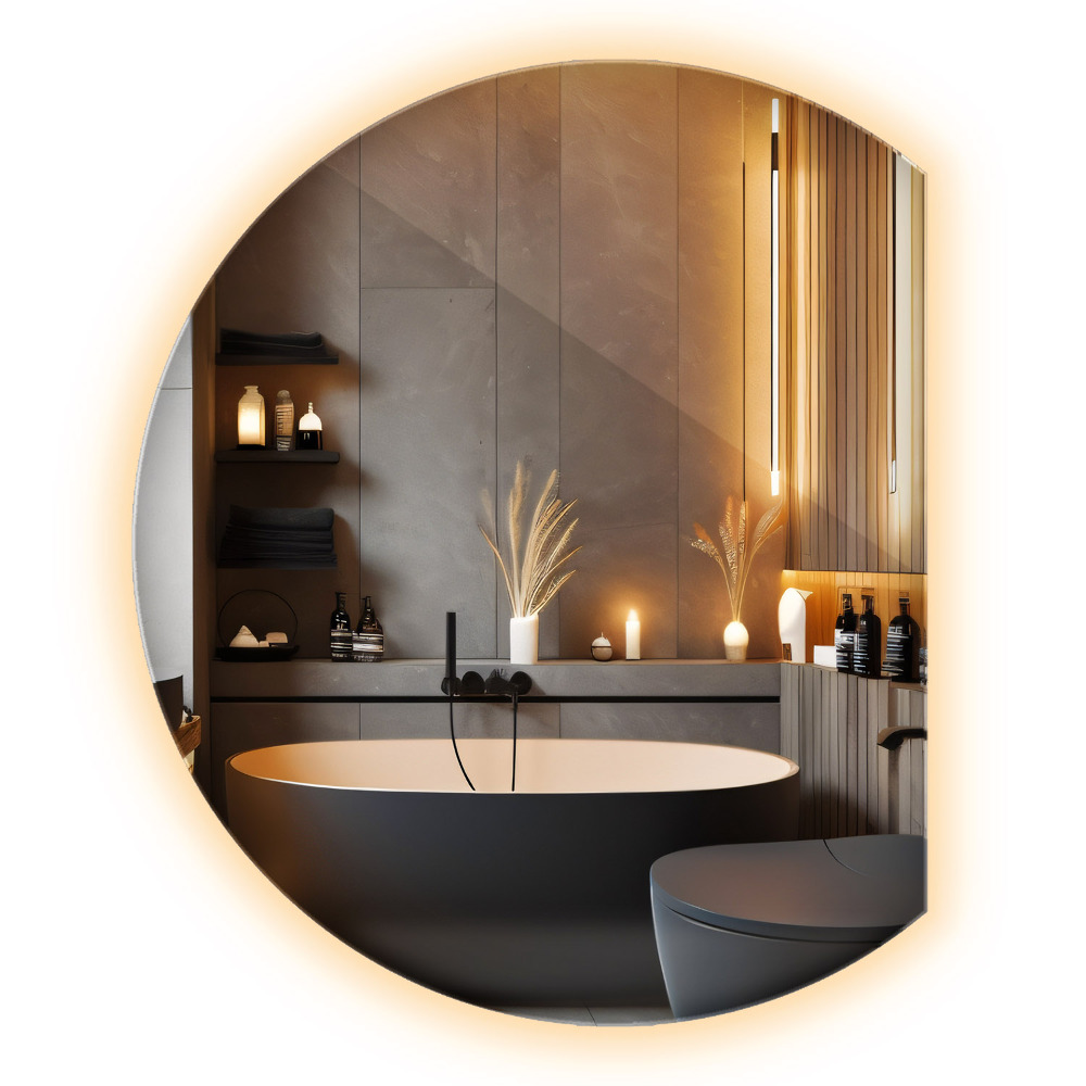 Kruhové zrcadlo ¾ s led podsvícením