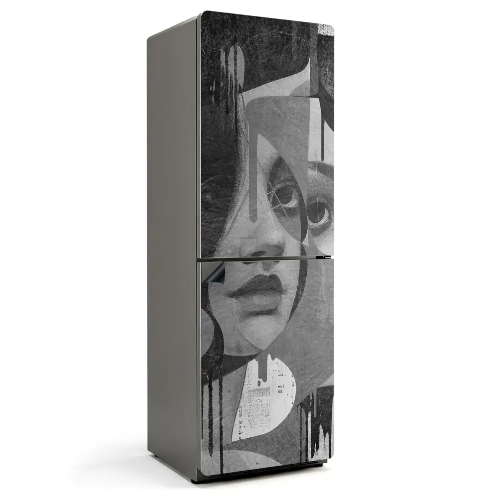 Magnet na ledničku Ženský portrét v abstraktním stylu