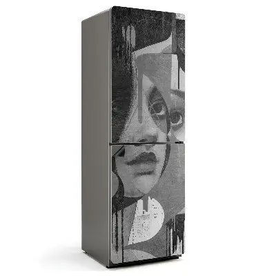 Magnet na ledničku Ženský portrét v abstraktním stylu