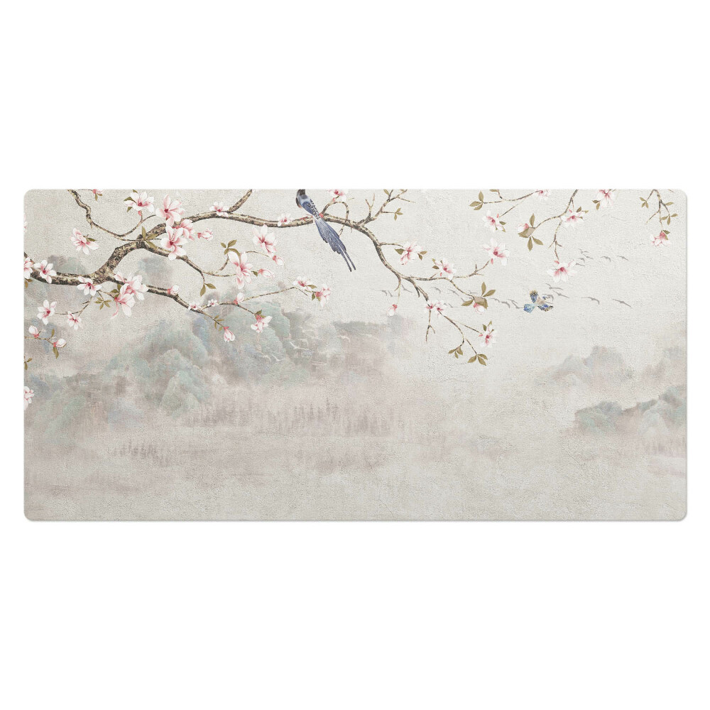 Podložka na stůl Květiny a ptáci na větvi