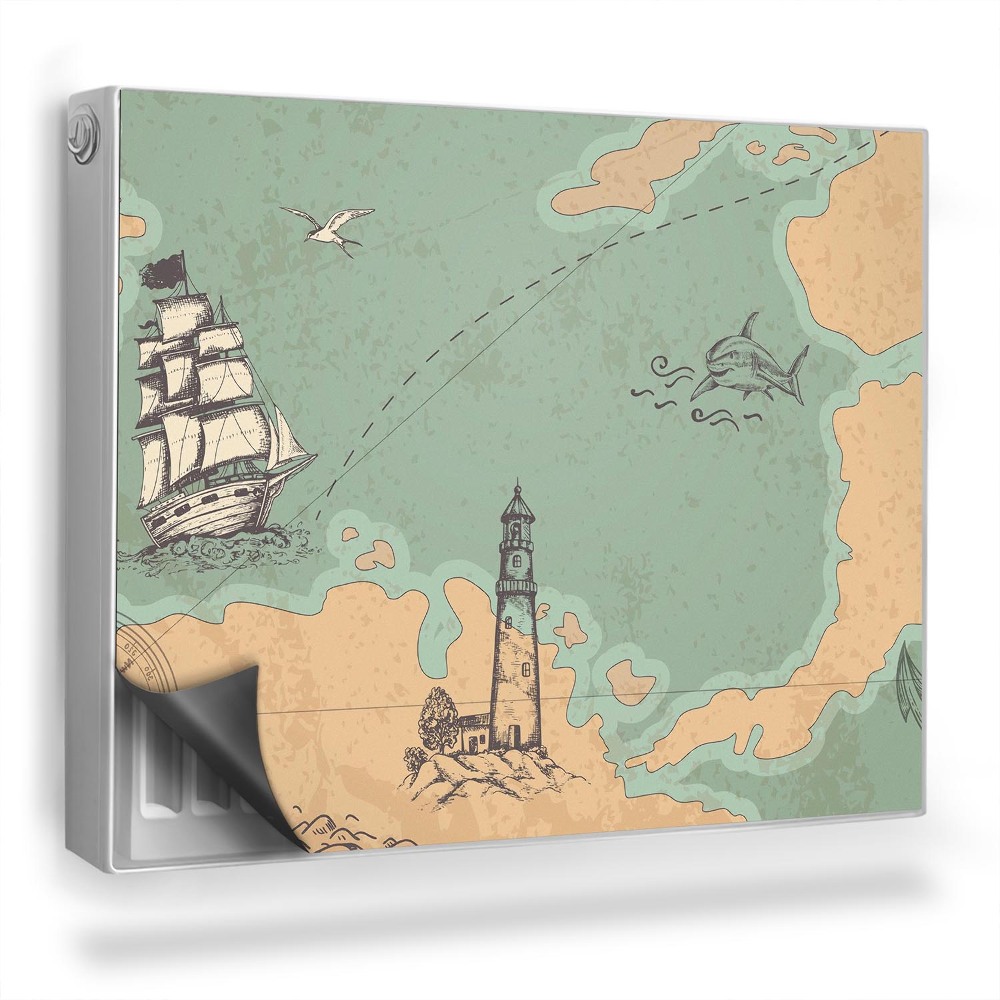 Magnetický kryt na radiátor Stará mapa retro vintage stylu