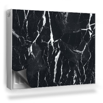 Magnetický kryt na radiátor Tmavé mramorové bílé praskliny na kameni