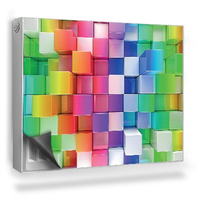 Magnet na radiátor Barevné 3D kostky geometrická textura