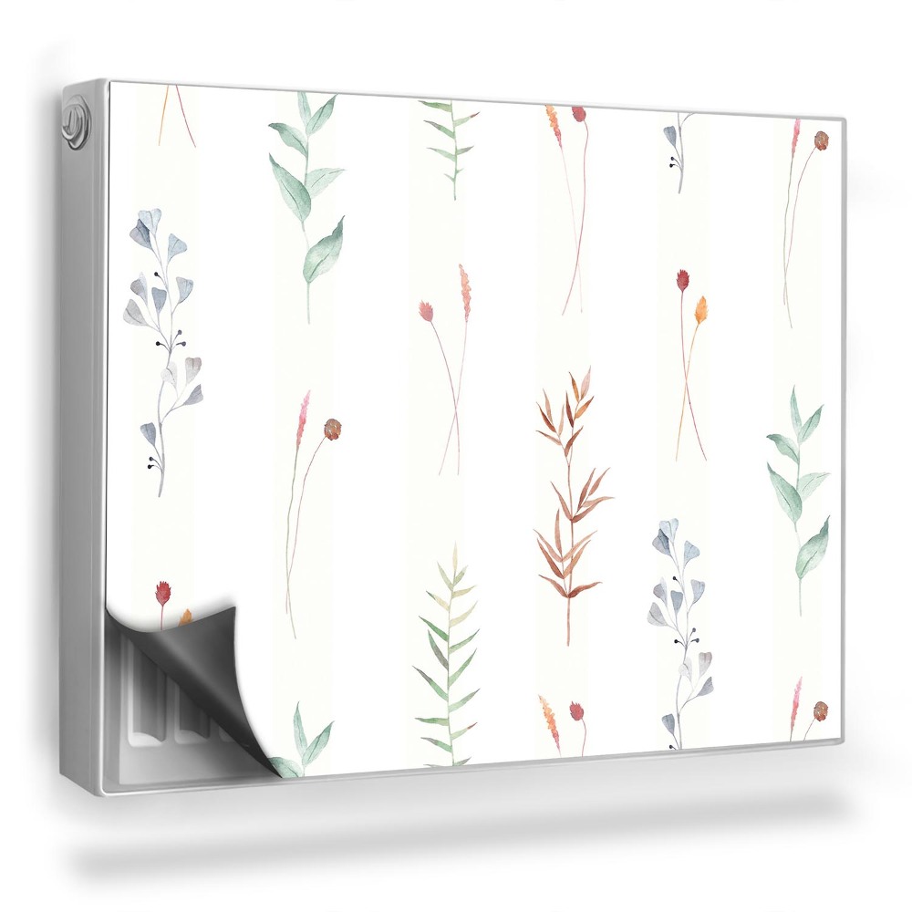 Magnetický kryt na radiátor Jemné pastelové rostliny listy boho