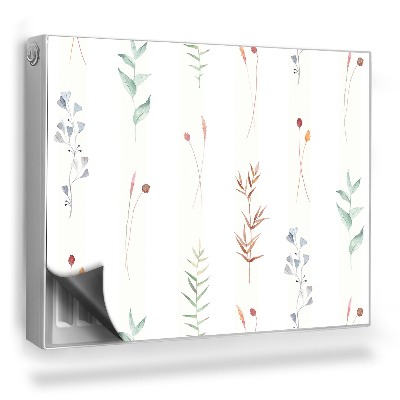 Magnetický kryt na radiátor Jemné pastelové rostliny listy boho