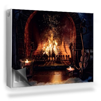 Magnet na radiátor Elegantní krb s hořícím dřevem