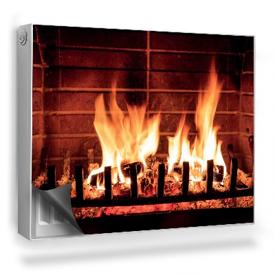 Magnetický kryt na radiátor Zapálený domácí krb